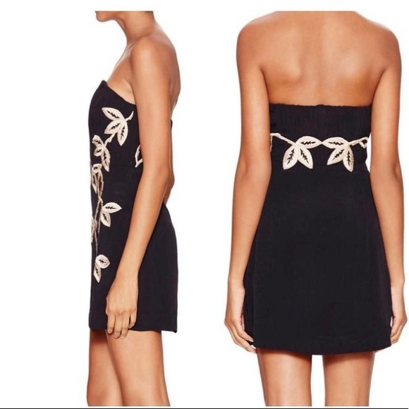 Limited Edition Free People Night Out Strapless Embroidered Mini Dress - Picture 4 of 15